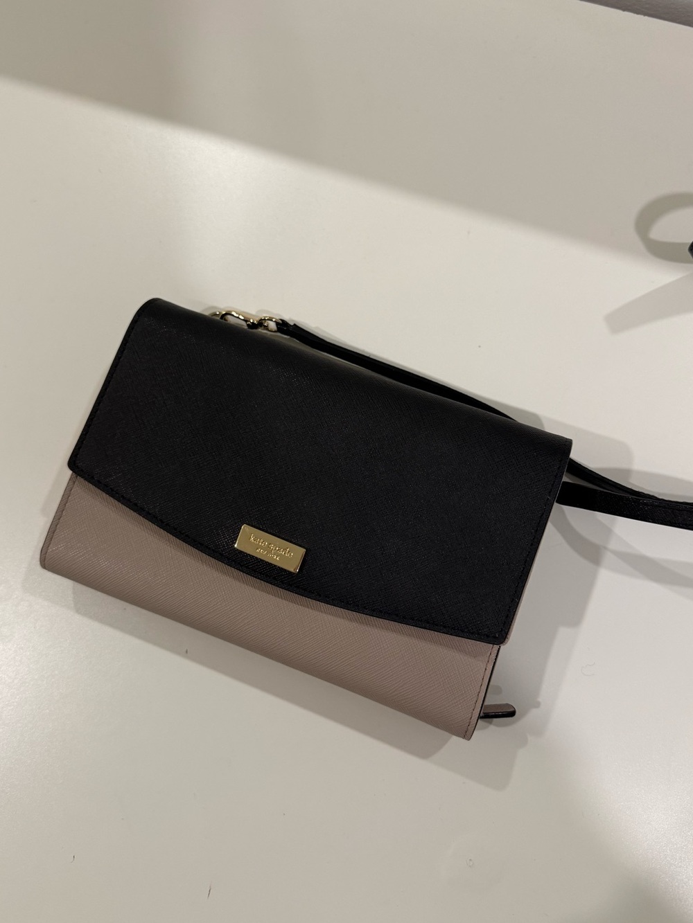 Kate Spade Black and Taupe Two-Tone Crossbody Bag